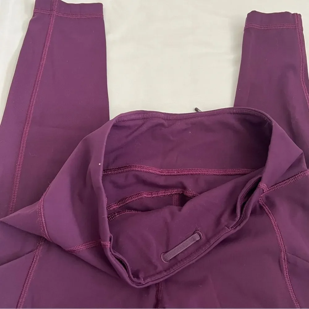 Lululemon leggings purple women’s size 4 pockets drawstring
